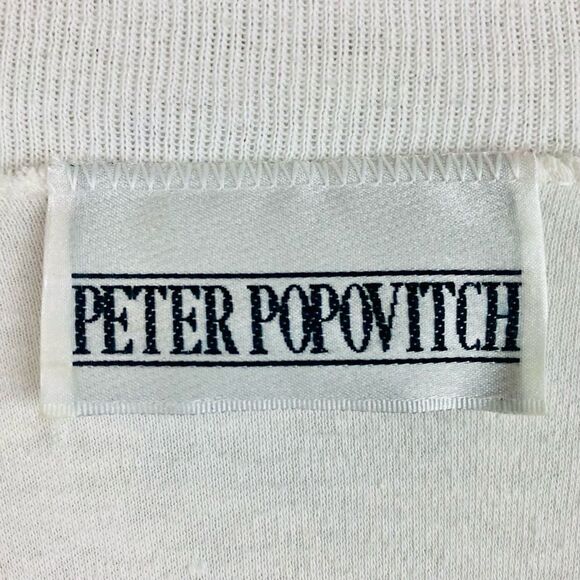 VTG 80s Peter Popovich Floral Print Varsity Cotton Blend Cardigan Sweater - Picture 9 of 13